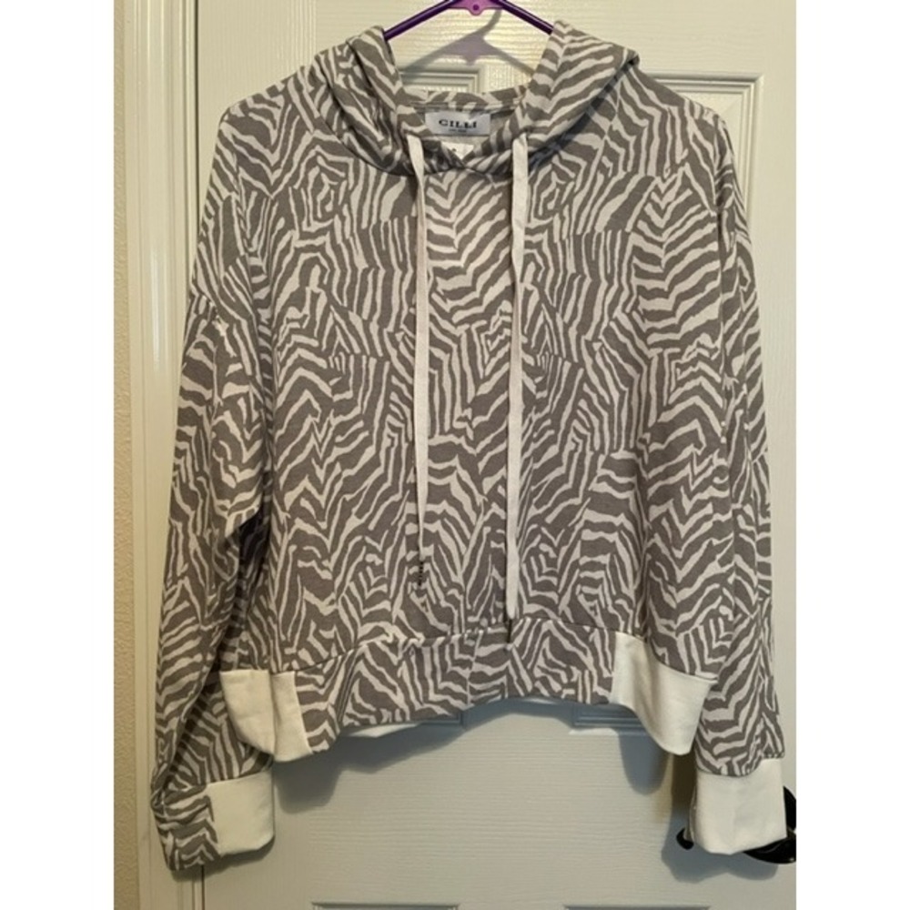 Grey Zebra Hoodie - New